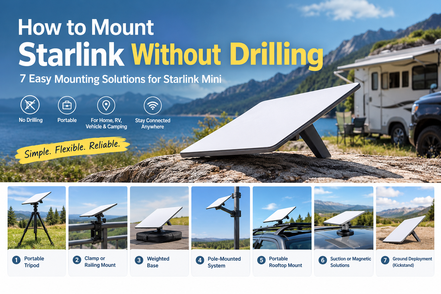 How to Mount Starlink Without Drilling: 7 Easy Mounting Solutions for Starlink Mini