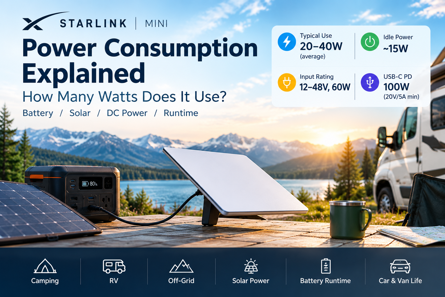 Starlink Mini Power Consumption Explained: How Many Watts Does It Use?