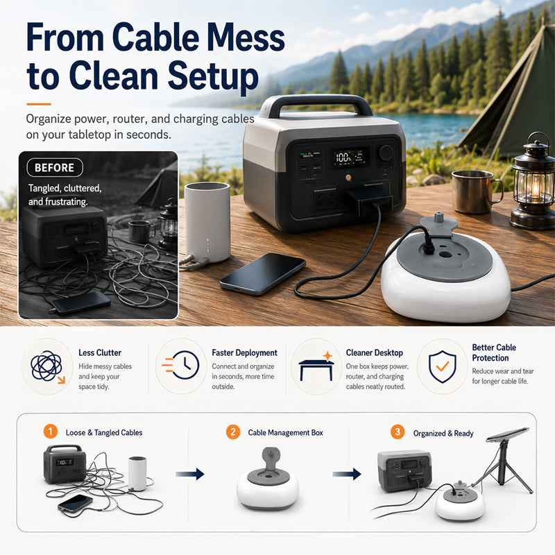 Starlink Cable Organizer Box – Portable Cable Reel & Storage Case - CR15