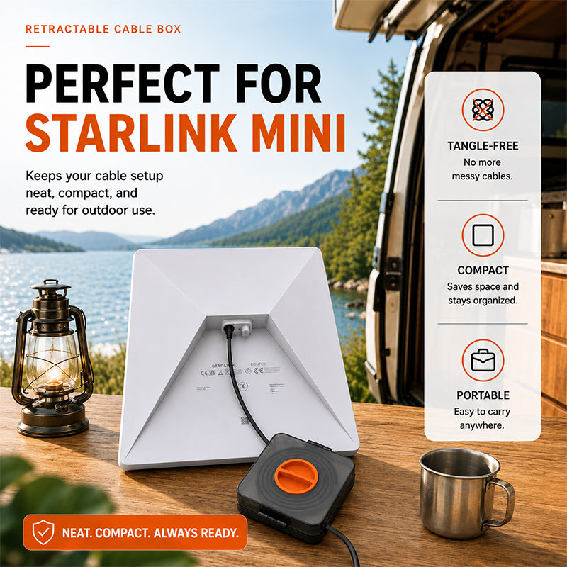 Starlink Cable Reel – Portable Cable Organizer & Storage Box - CR05