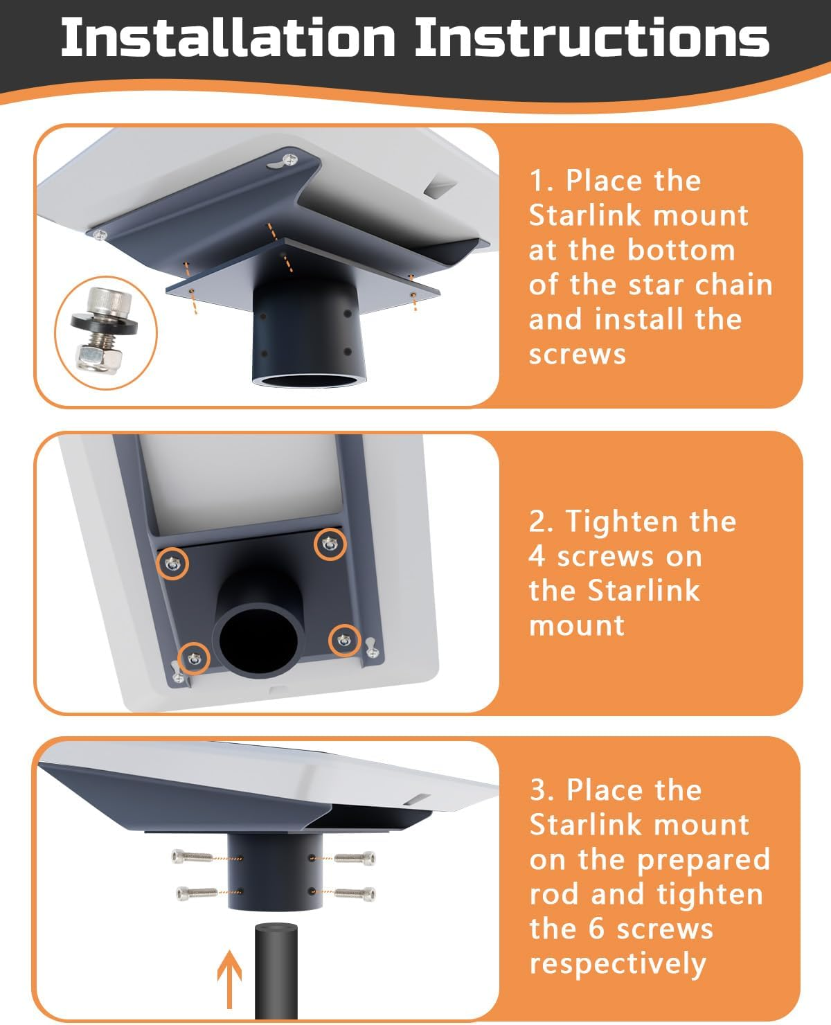 Orbynexa Starlink Flat High Performance Pipe Adapter