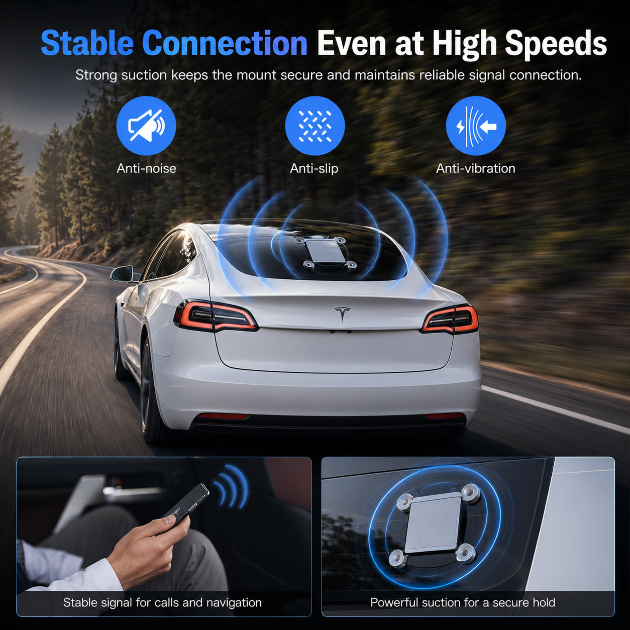 Starlink Mini Suction Cup Mount for Car Windows & Sunroofs - TSB01